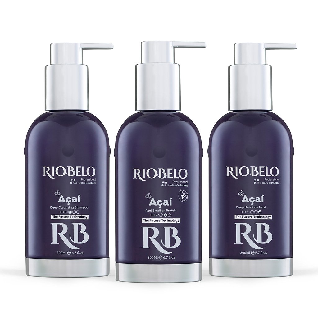 3 Step 200ml Professional Hair Protein KIT For Dyed Hair by RIOBELO